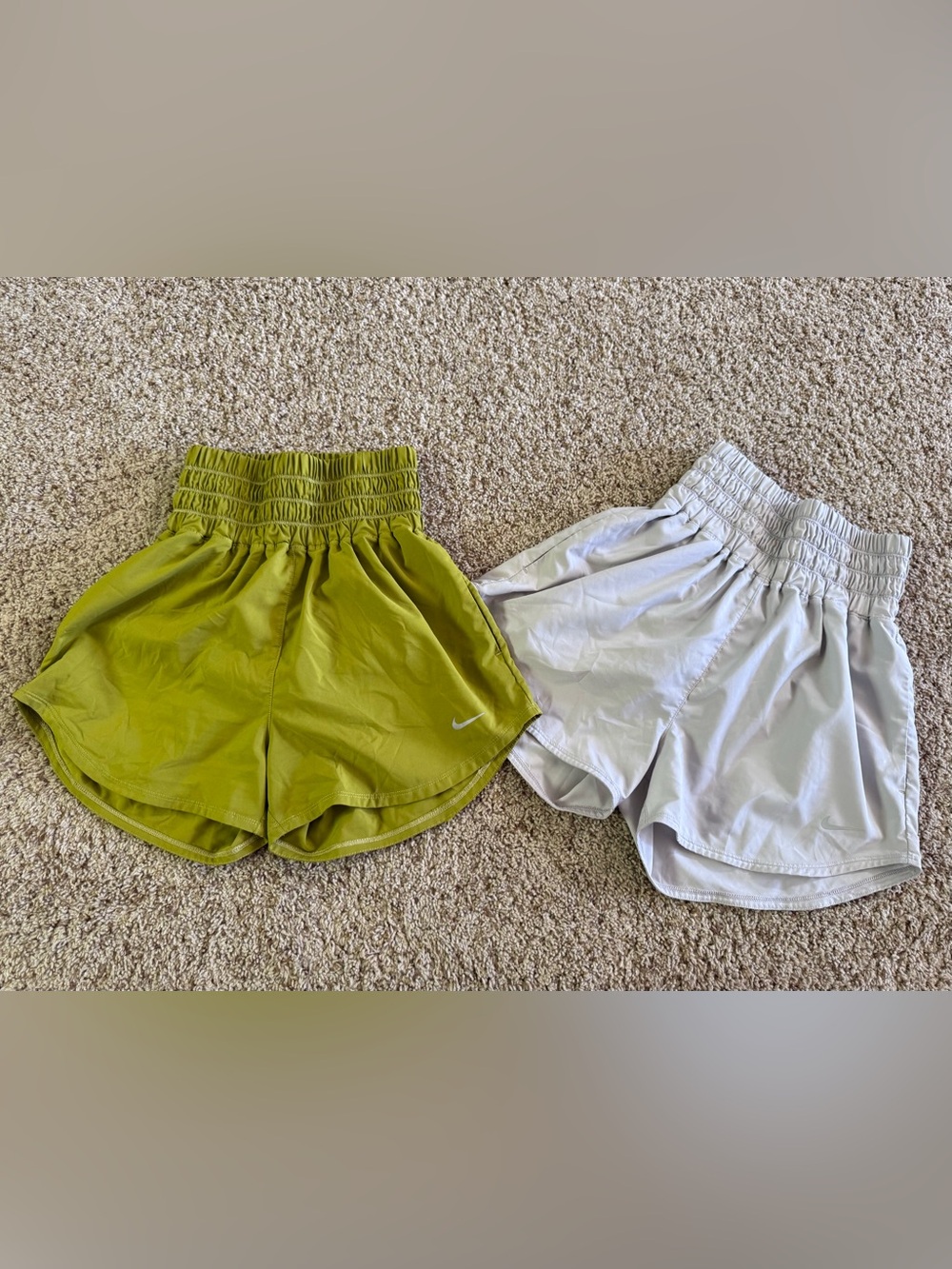 Nike Olive Green and Light Gray Athletic Shorts - 2-Pack